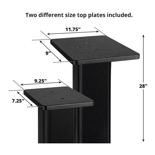 Main product image for Dayton Audio SSWB28B 28" Universal Wood Speaker Stand Pair, Black240-742
